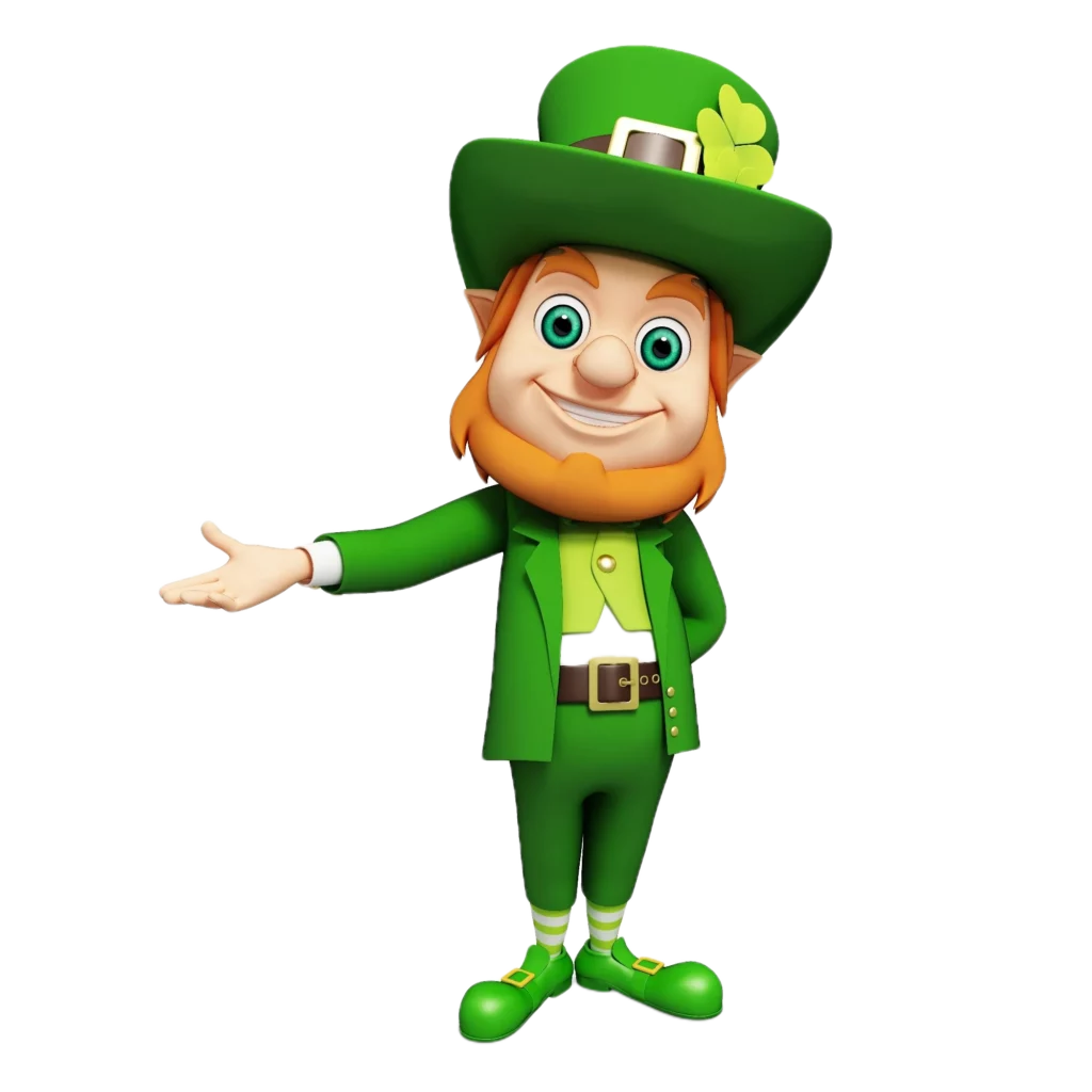 Leprechaun, lutin porte bonheur, à l'attraction Gulliver du parc Fantassia