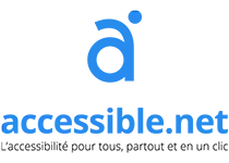 Logo accessible.net, referencing sites accessible to the disabled including the Fantassia amusement park