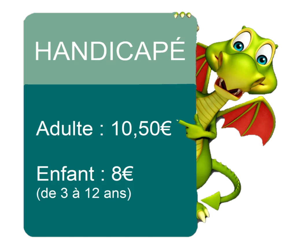 Tarif handicapé individuel au parc d'attractions Fantassia