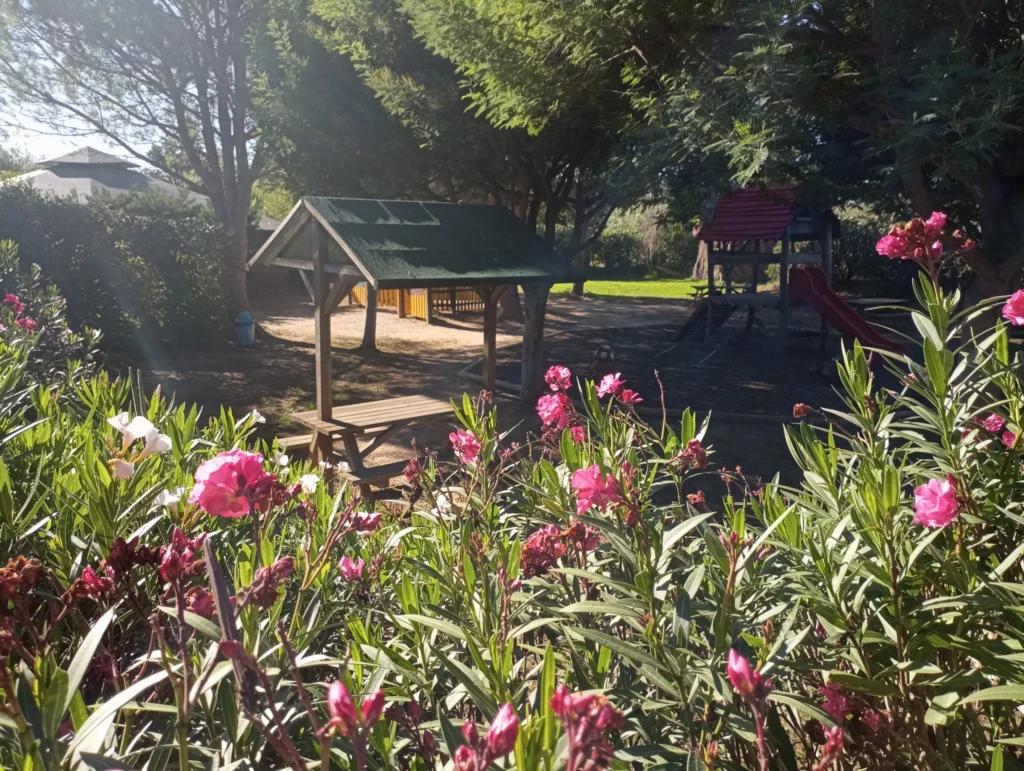 Picnic area near the unicorn attraction, Fantassia leisure park