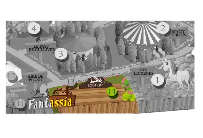 Location map of Fantassia leisure park souvenir shop