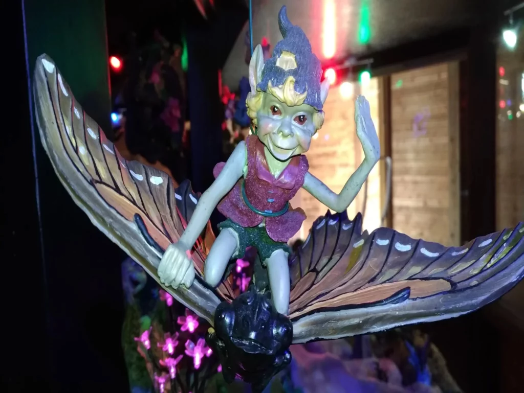 Leprechaun on a butterfly at Gulliver's small world attraction at Fantassia park